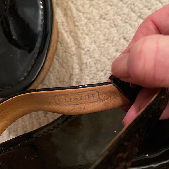 Coach Black Patent Leather Platform Sandals - Picture 7 of 7